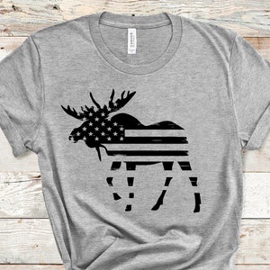 Distressed American Flag SVG, Moose Silhouette Svg, Hunting Svg, Dad Svg For Shirts, Distressed Tshirt Svg, Distressed USA Flag Svg Png Dxf