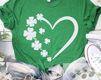 Shamrock Heart SVG: St Patricks Day Clover Design (Digital Download)