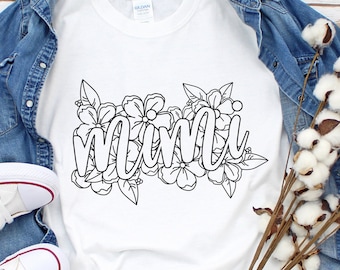 Floral Mimi Shirt Svg: Mother's Day Design (Digital Download)