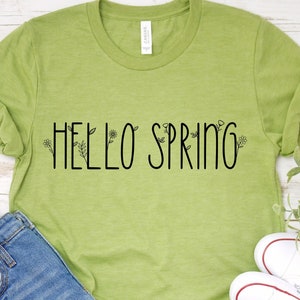 Hello Spring Shirt SVG: Floral Design (Digital Download)