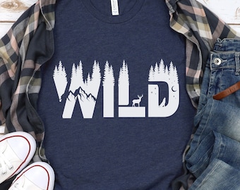Wilderness SVG File: Born Wild, Camping Shirt Design (Digital Download)