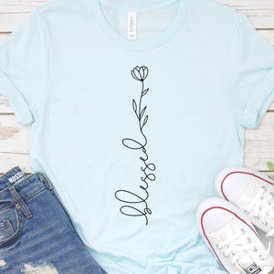 Gesegnetes Blumen-Svg-Design, gesegnetes Shirt-Svg, religiöse SVG, Wildblumen-Svg-Datei für Cricut, Glaube, Png Eps Dxf Instant Download