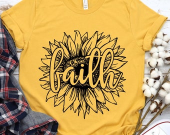 Faith Sunflower SVG: Women's Shirt Design (Digital Download)