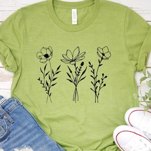 Wildflower Line Art SVG: Floral Botanical Design (Digital Download)