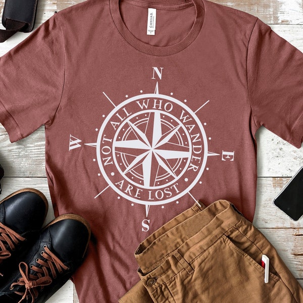 Not All Who Wander Are Lost Svg, Camping Svg, Travel Svg, Adventure Svg, Wanderlust Svg, Compass Rose Svg Png Eps Dxf Pdf Instant Download