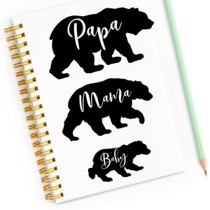 Bear Family Bundle Svg, Papa Mama Baby Bear Svg Files pour Machines de découpe Cameo Cricut, Woodland Svg, Boho Svg, Parents Bear Svg Png Dxf