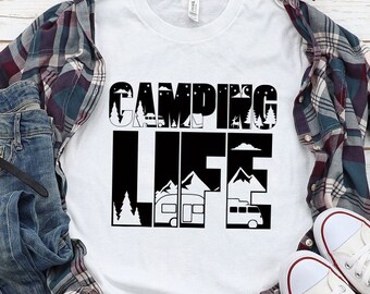 Camping Life SVG: Adventure Camper T-Shirt Design (Digital Download)