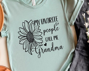 Grandma Sunflower Shirt Svg: My Favorite People Call Me Grandma (Digital Download)