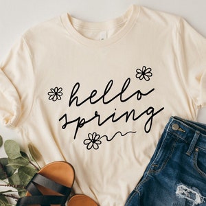 Hello Spring Shirt SVG: Floral Design Files (Digital Download)