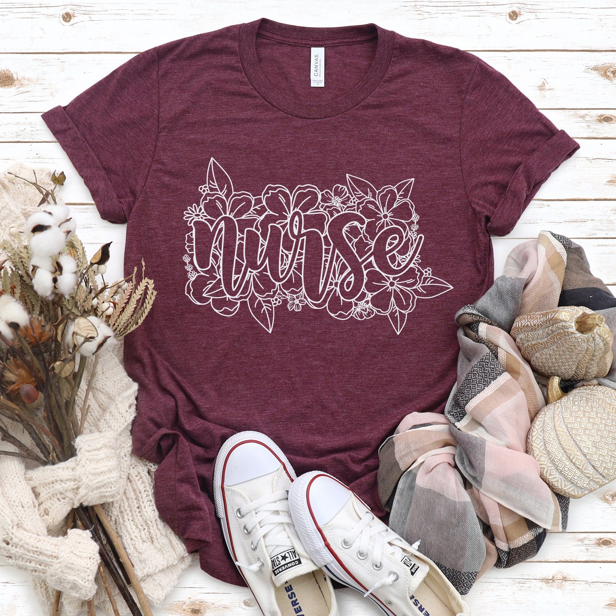 Floral Nurse SVG: Wildflower Shirt Design (Digital Download)