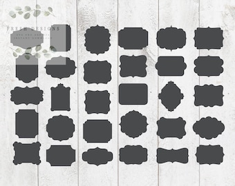 Vintage Frames SVG Bundle: Decorative Label Shapes (Digital Download)