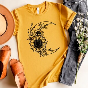 Download Crescent Moon with Sunflower Svg Sunflower Svg Cut file | Etsy