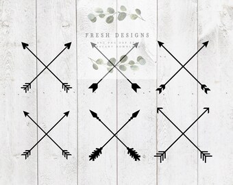 Crossed Arrows SVG Bundle: Tribal Arrow Clip Art (Digital Download)