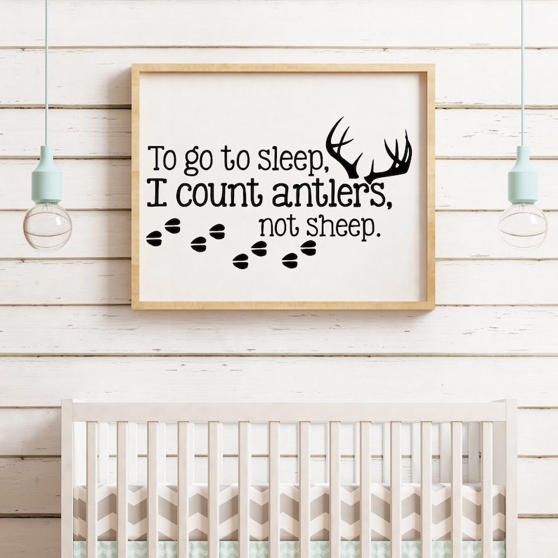 Nursery Svg Files To Go To Sleep I Count Antlers Not Sheep image 1