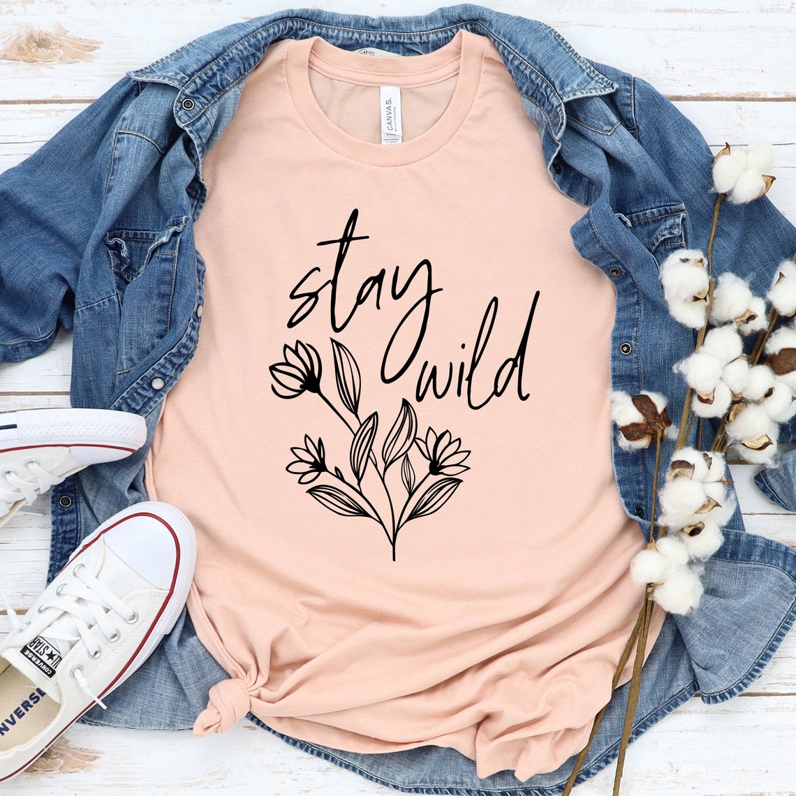 Download Stay Wild Svg Files Wildflower Svg Boho Svg Floral Shirt | Etsy