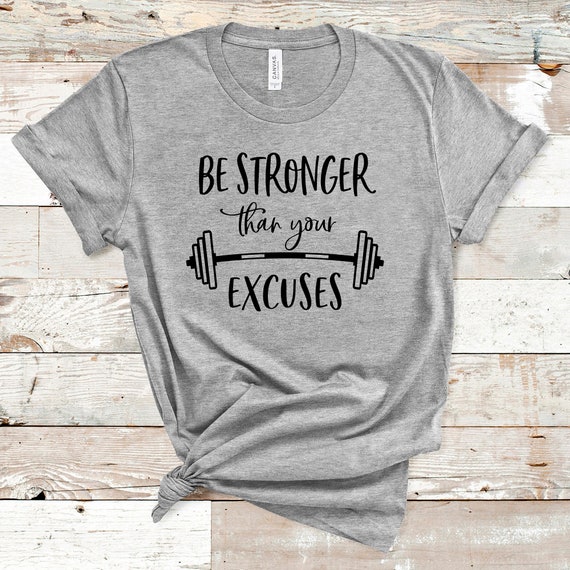 Fitness Motivation SVG: Be Stronger Than Excuses (Digital Download)