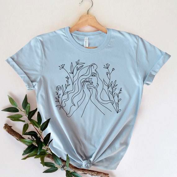 Floral Woman Line Art SVG: Trendy Shirt Design (Digital Download)