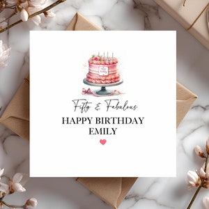 Carte 50e anniversaire personnalisée pour elle | La cinquantaine et fabuleux