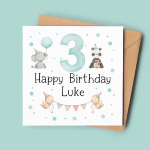 3e anniversaire personnalisé fils neveu petit-fils | Carte 3e anniversaire