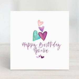 Carte d'anniversaire personnalisée pour elle | Carte d'anniversaire fille