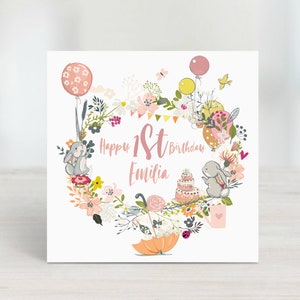 Personalised 1st Birthday Card | 1st Birthday Card | Bunnies Birthday Card