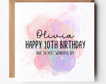 10th Birthday Card | Personalised 10th Birthday Card