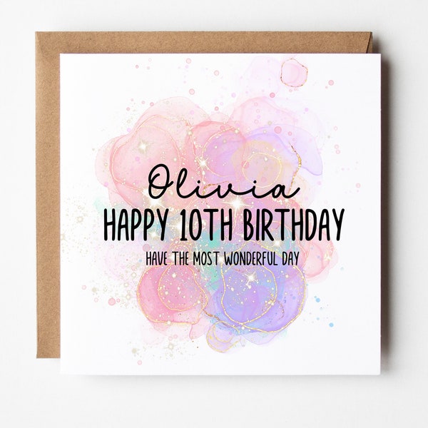 10th Birthday Card | Personalised 10th Birthday Card