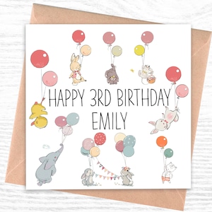 Carte d'anniversaire personnalisée pour garçon ou fille | 3ème carte d'anniversaire | 3e carte d'anniversaire