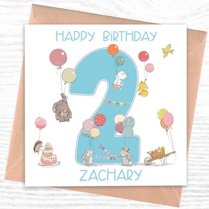Carte d'anniversaire personnalisée pour garçon | Carte 2e anniversaire
