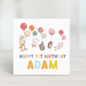 Carte d'anniversaire personnalisée pour garçon ou fille | Carte 1er anniversaire | 1er carte d'anniversaire