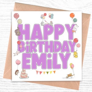 d'anniversaire personnalisée pour fille, nièce, petite-fille, cousine | Joyeux anniversaire