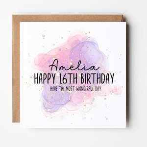 16e anniversaire | Carte personnalisée pour 16e anniversaire