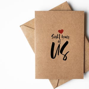Carte du 8e anniversaire pour lui imprimée sur carte Kraft | 8e anniversaire, 8 ans pour nous