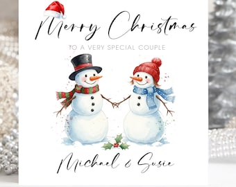 Weihnachtskarte Mit Schneemann – Für Nichte & Ehemann, 229 X 149 Mm