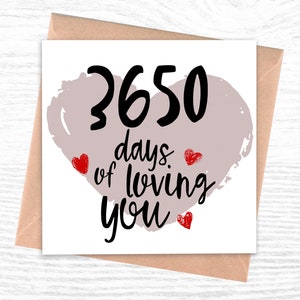 Carte 10e anniversaire pour lui | Carte d'anniversaire de 10 ans | 3650 jours à t'aimer