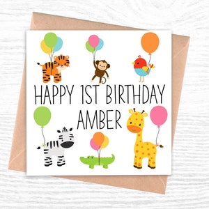 Carte d'anniversaire personnalisée pour garçon ou fille | Carte 1er anniversaire | 1er carte d'anniversaire
