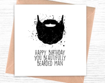 Drôle de carte d’anniversaire pour lui | Carte d’anniversaire barbe | Joyeux anniversaire vous magnifiquement barbu homme