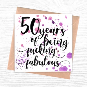 50e anniversaire pour elle | carte d'anniversaire | 50 ans à être fabuleux