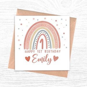 Personalised 1st Birthday Card Rainbow | 1st Birthday Card | Rainbow Birthday Card