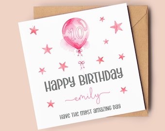 Personalised 10th Birthday Card | 10th Birthday, double digits card for daughter