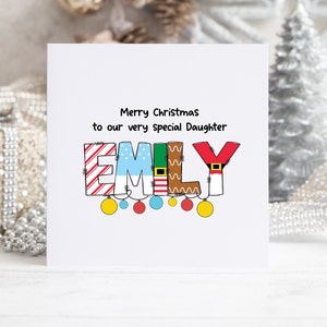 Carte de Noël personnalisée pour fille | Joyeux Noël à notre fille très spéciale