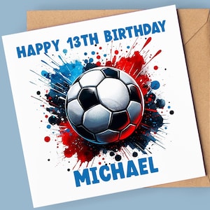 13e anniversaire pour garçon fils cousin neveu | Carte d'anniversaire de football