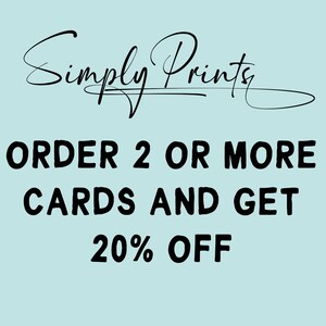a blue background with a black and white sign that says simply prints order 2 or