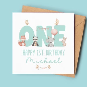 carte personnalisée 1er anniversaire | Carte 1er anniversaire | Carte Fêtards