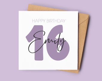 Personalised 16th Birthday Card for her | 16th Birthday Card | Happy 16th Birthday