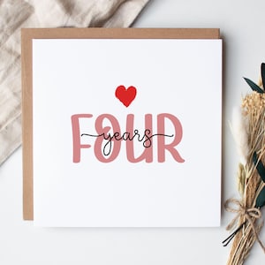 Carte 4e anniversaire pour lui | Quatre ans