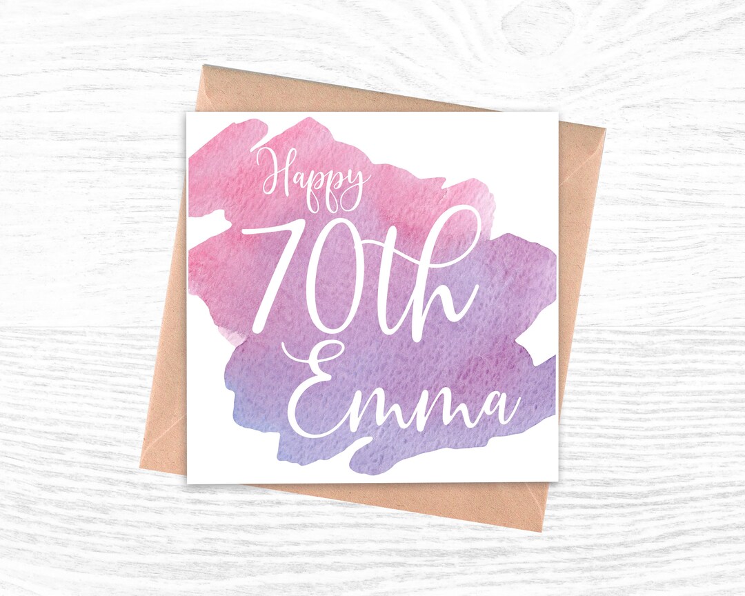 Personalised 70th Birthday Card for Her | Happy 70th | Personalise With ...