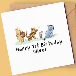 carte personnalisée 1er anniversaire | Carte d'anniversaire Winnie l'ourson