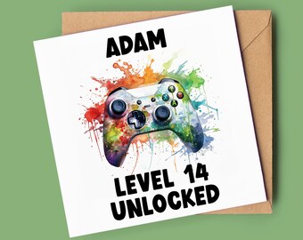 Geburtstagskarte Zum 14. Geburtstag Mit Game Controller Design – 21 X 14 Cm, Für Teenager-Jungs