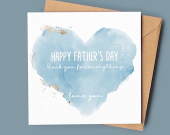 Father's Day Card | Fathers Day | Thank you for everything, love you